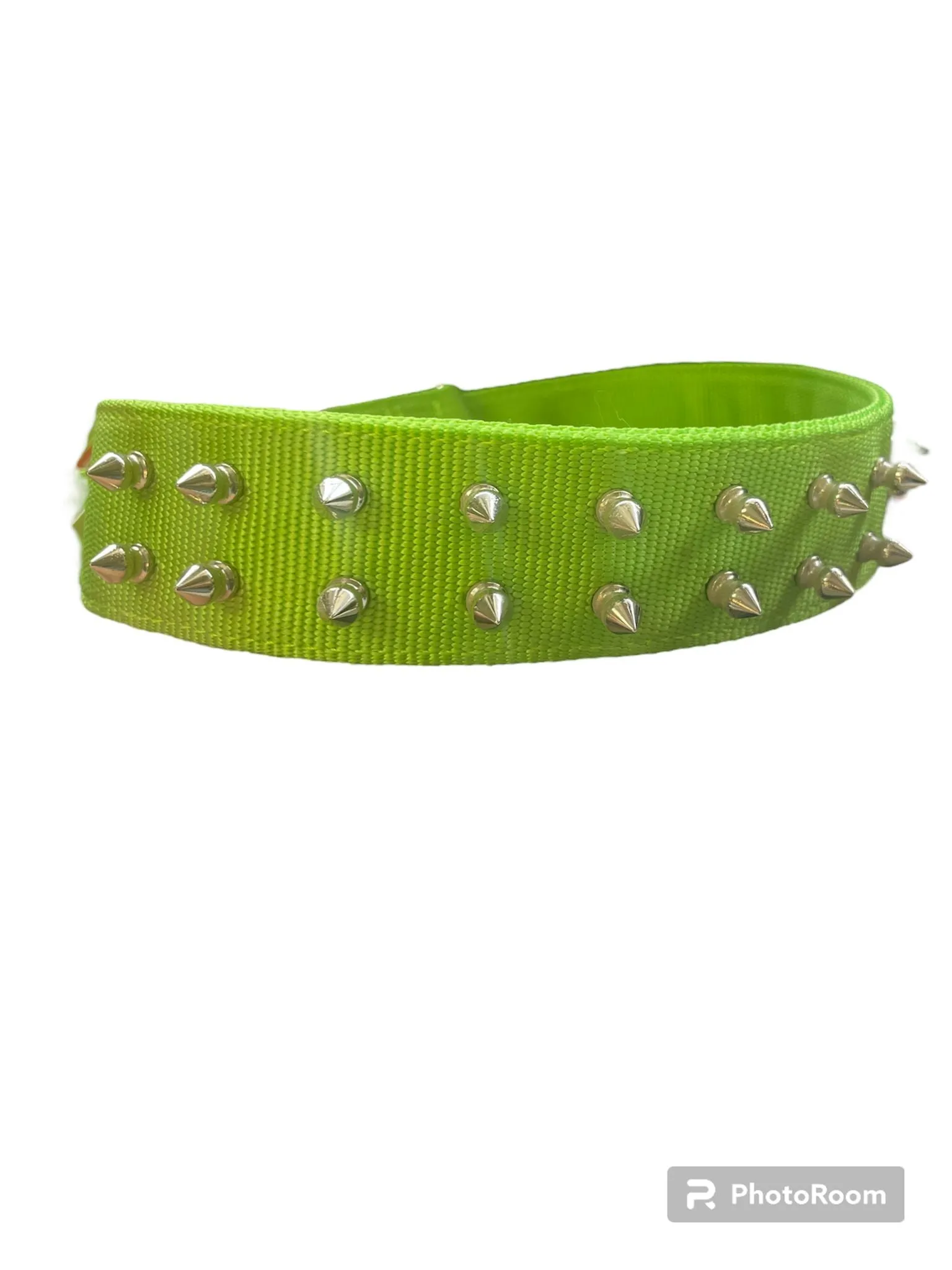 22''PET COLLAR - LIGHT GREEN -SPIKE