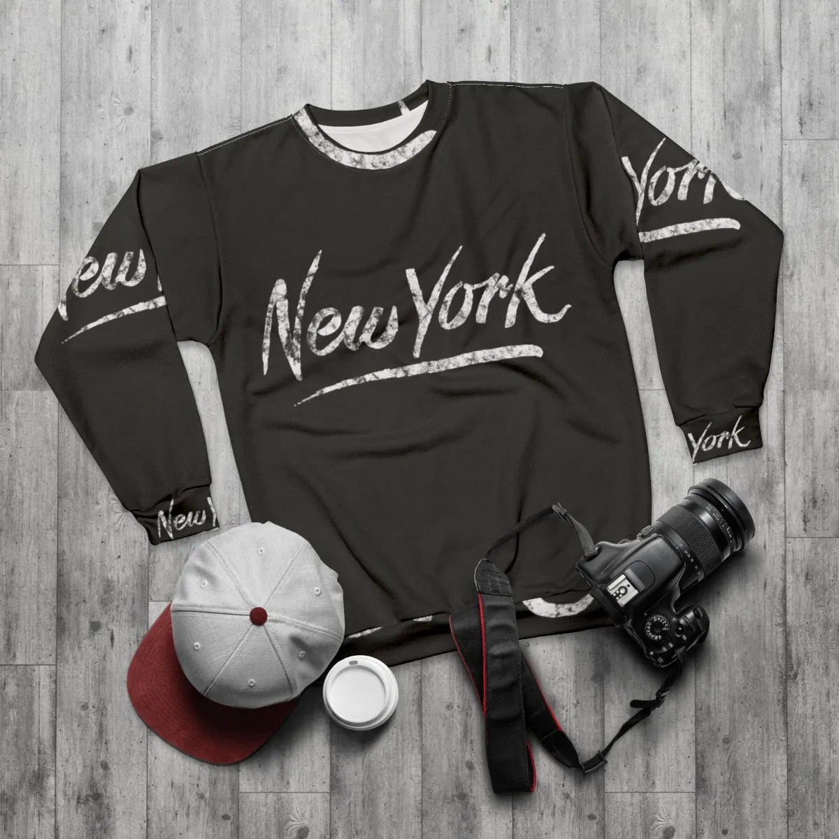 80s Over The Top Distressed New York Sweatshirt