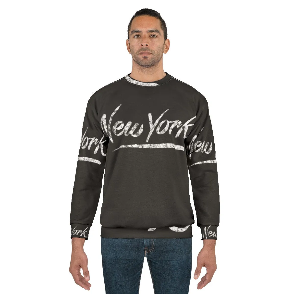 80s Over The Top Distressed New York Sweatshirt