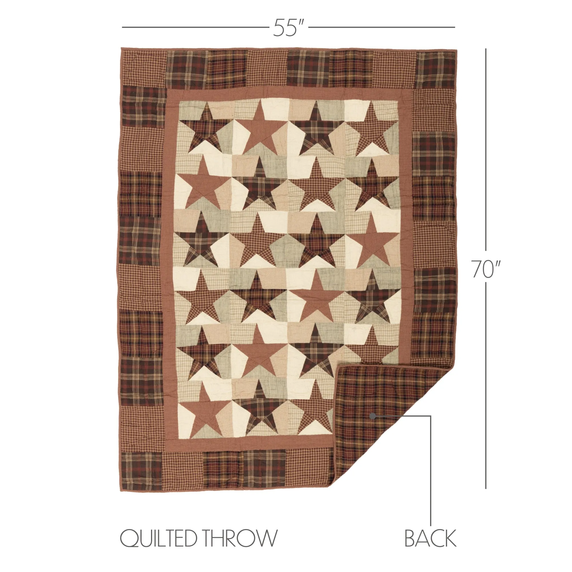 Abilene Star Quilted Throw 70x55