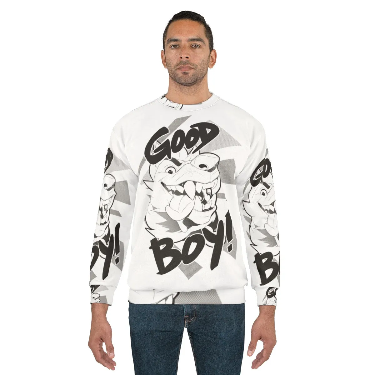 Adorable "Good Boy" Anthropomorphic Dog Graphic Sweatshirt