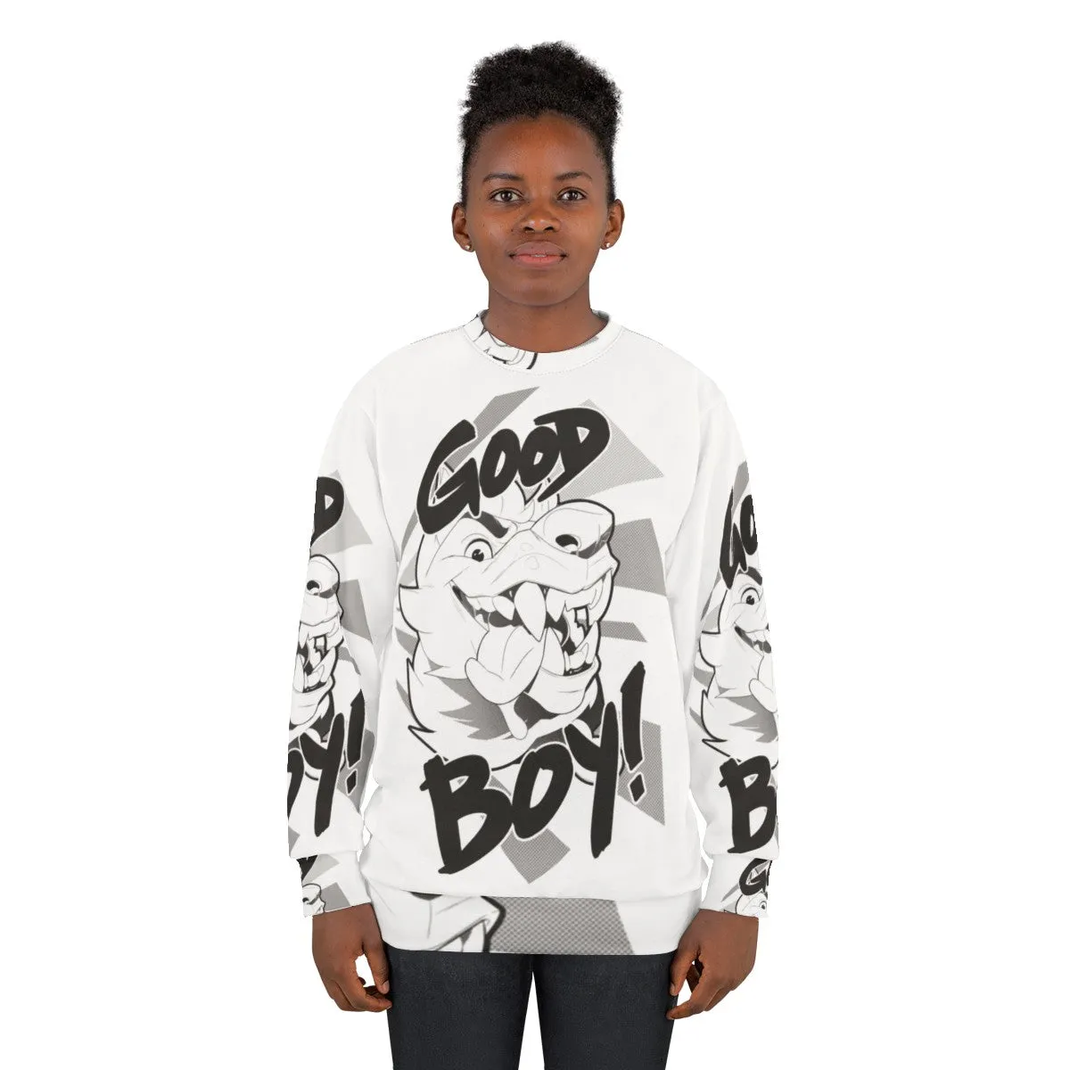 Adorable "Good Boy" Anthropomorphic Dog Graphic Sweatshirt