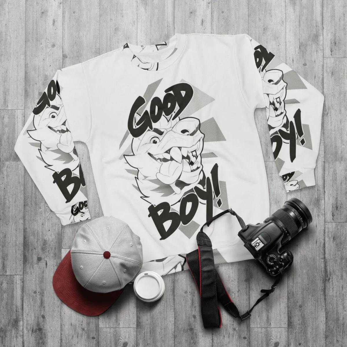 Adorable "Good Boy" Anthropomorphic Dog Graphic Sweatshirt