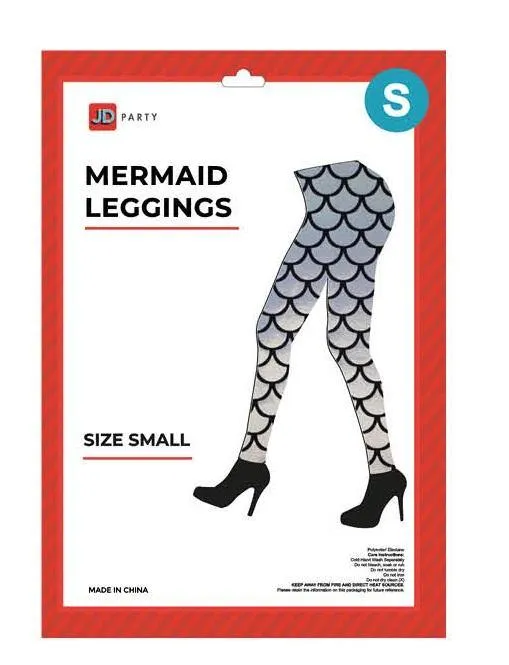 Adult Silver Holographic Mermaid Leggings - Small