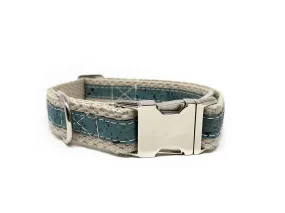 Adventurer Cork Hemp Dog Collar - Ocean Blue