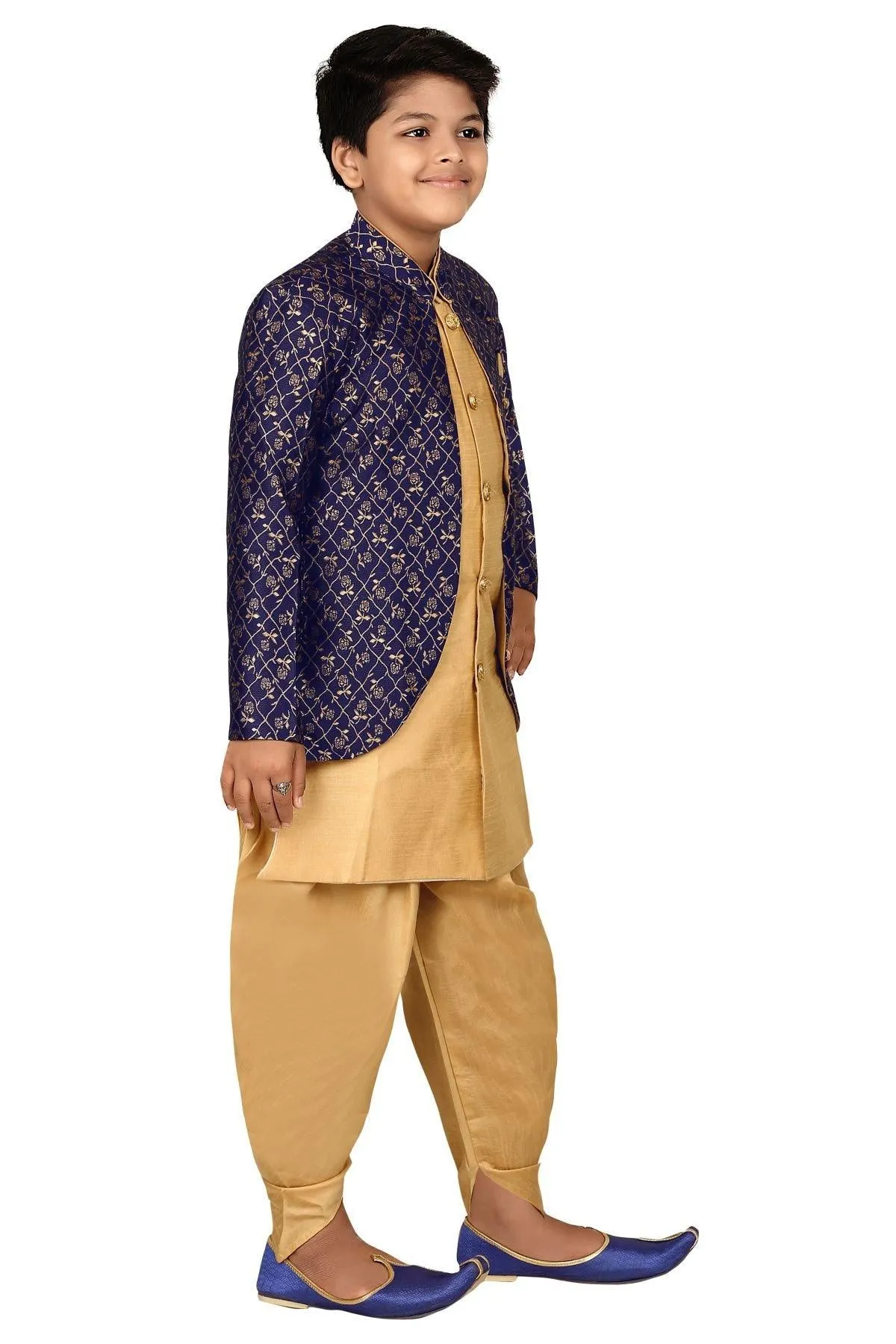 Ahhaaaa Kids Ethnic Indo Western Sherwani Set for Boys