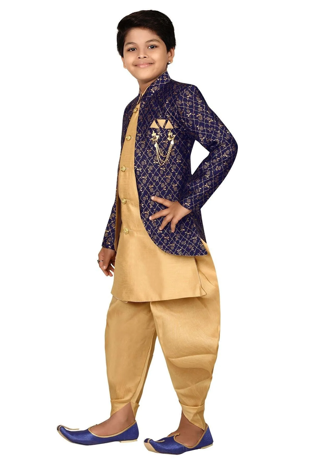 Ahhaaaa Kids Ethnic Indo Western Sherwani Set for Boys