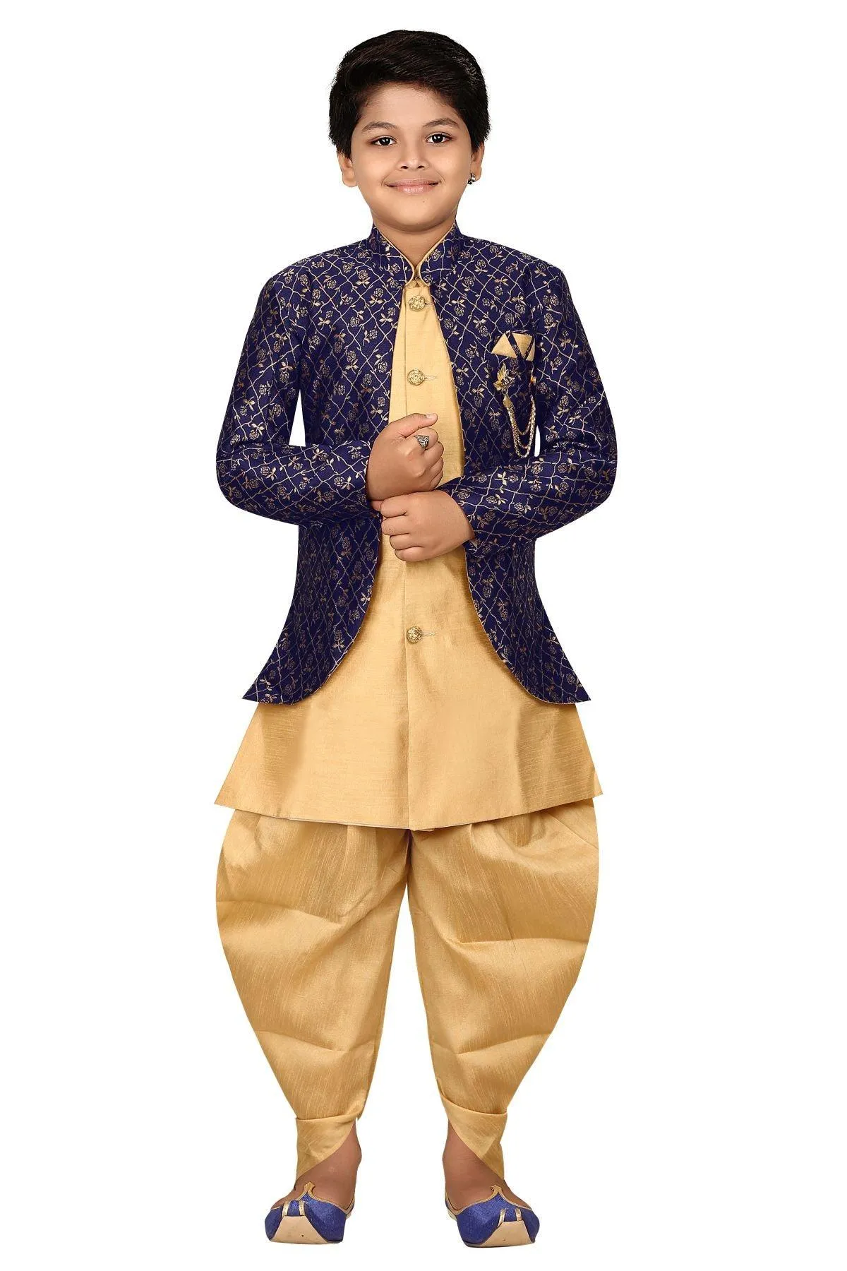 Ahhaaaa Kids Ethnic Indo Western Sherwani Set for Boys