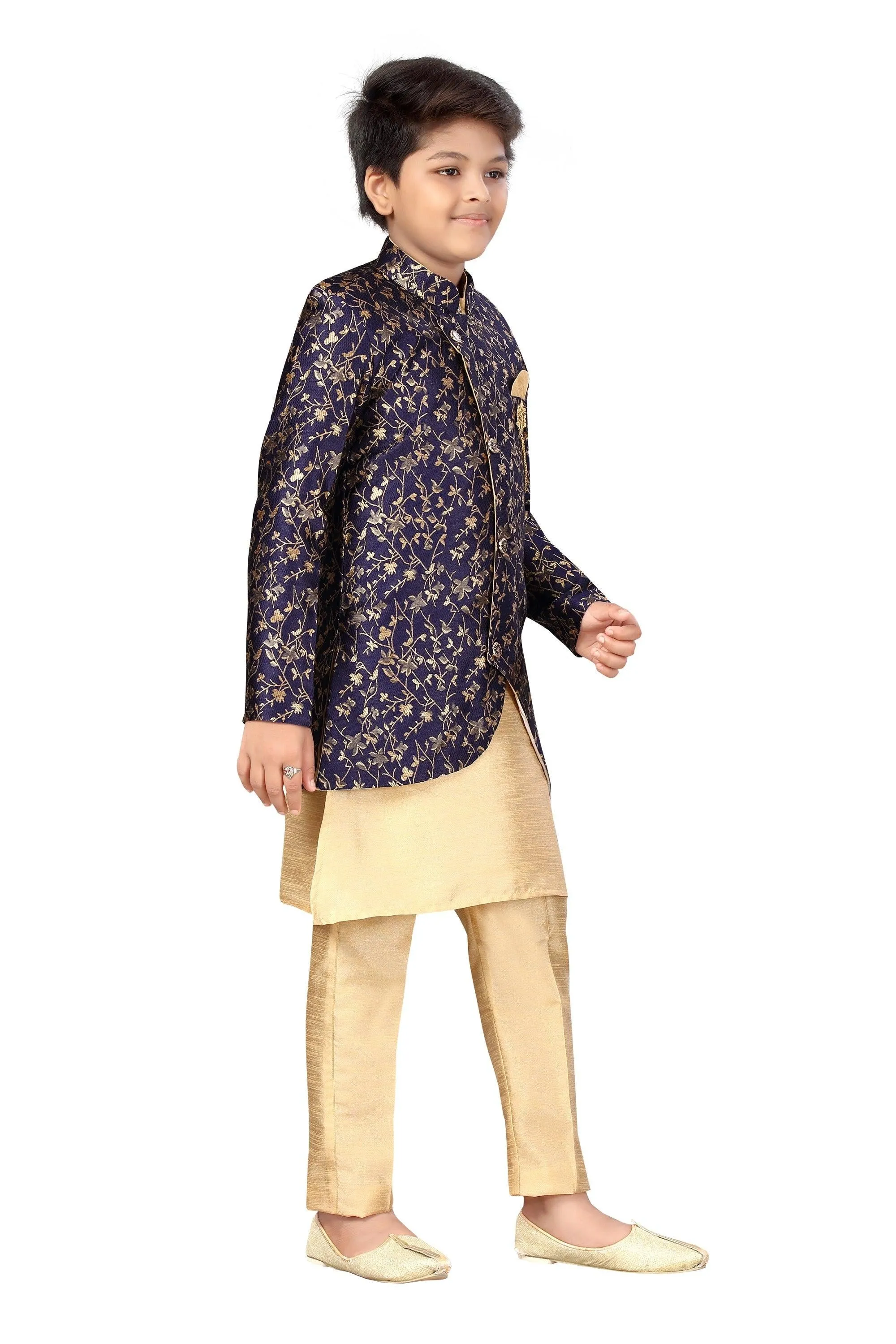 Ahhaaaa Kids Ethnic Wear Sherwani Kurta and Pajama Set For Boys