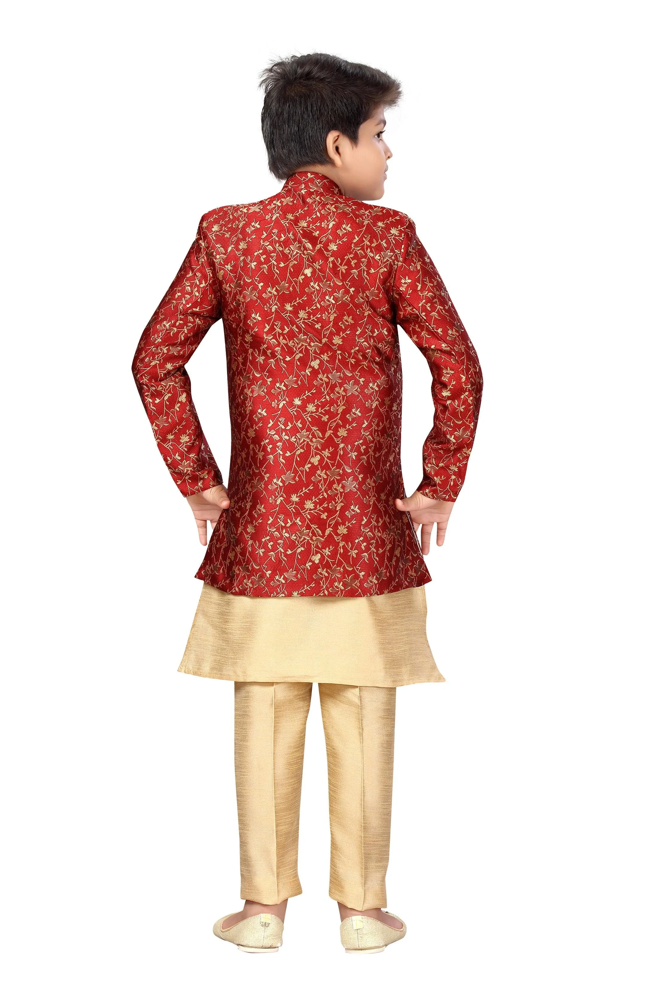 Ahhaaaa Kids Ethnic Wear Sherwani Kurta and Pajama Set For Boys