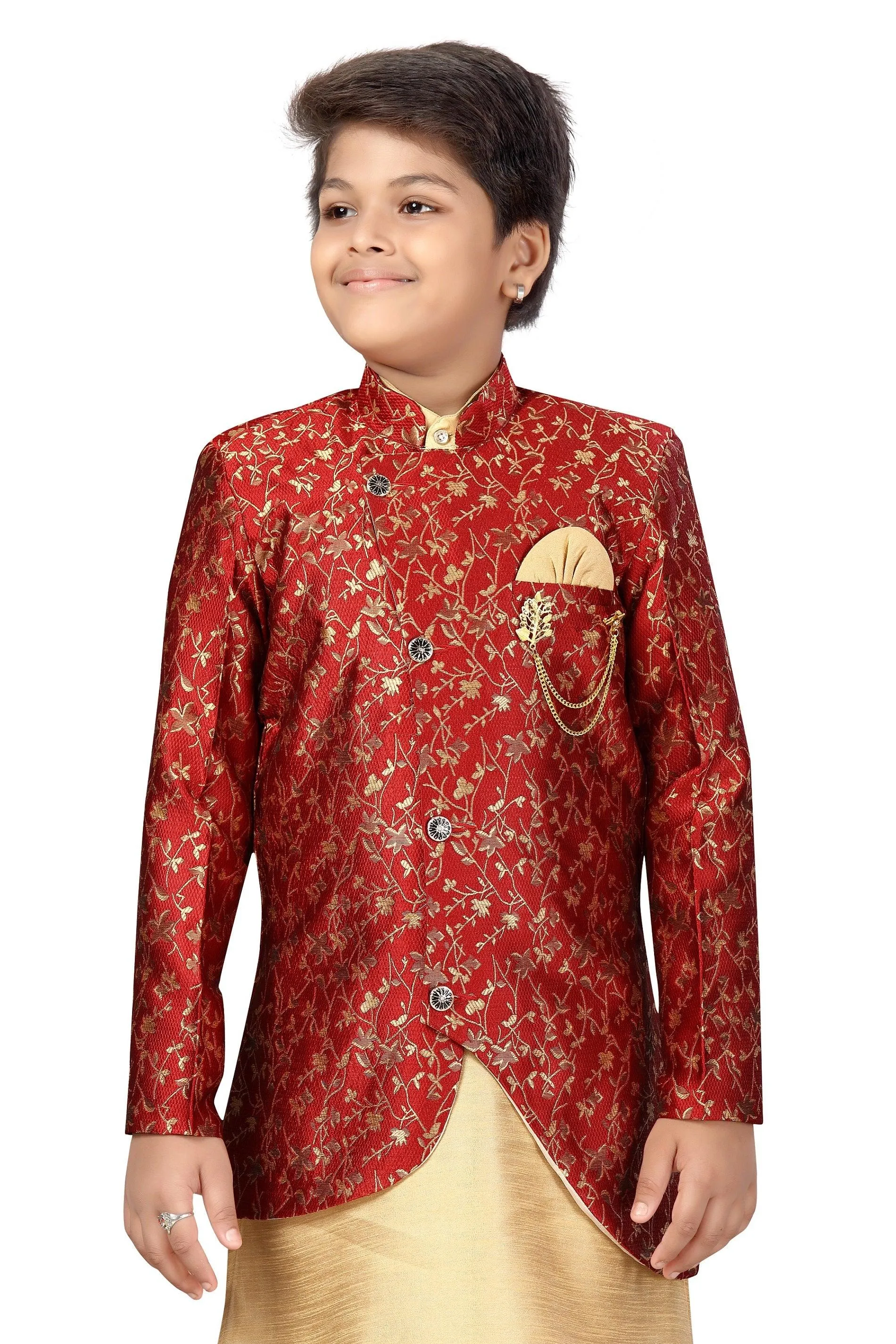 Ahhaaaa Kids Ethnic Wear Sherwani Kurta and Pajama Set For Boys