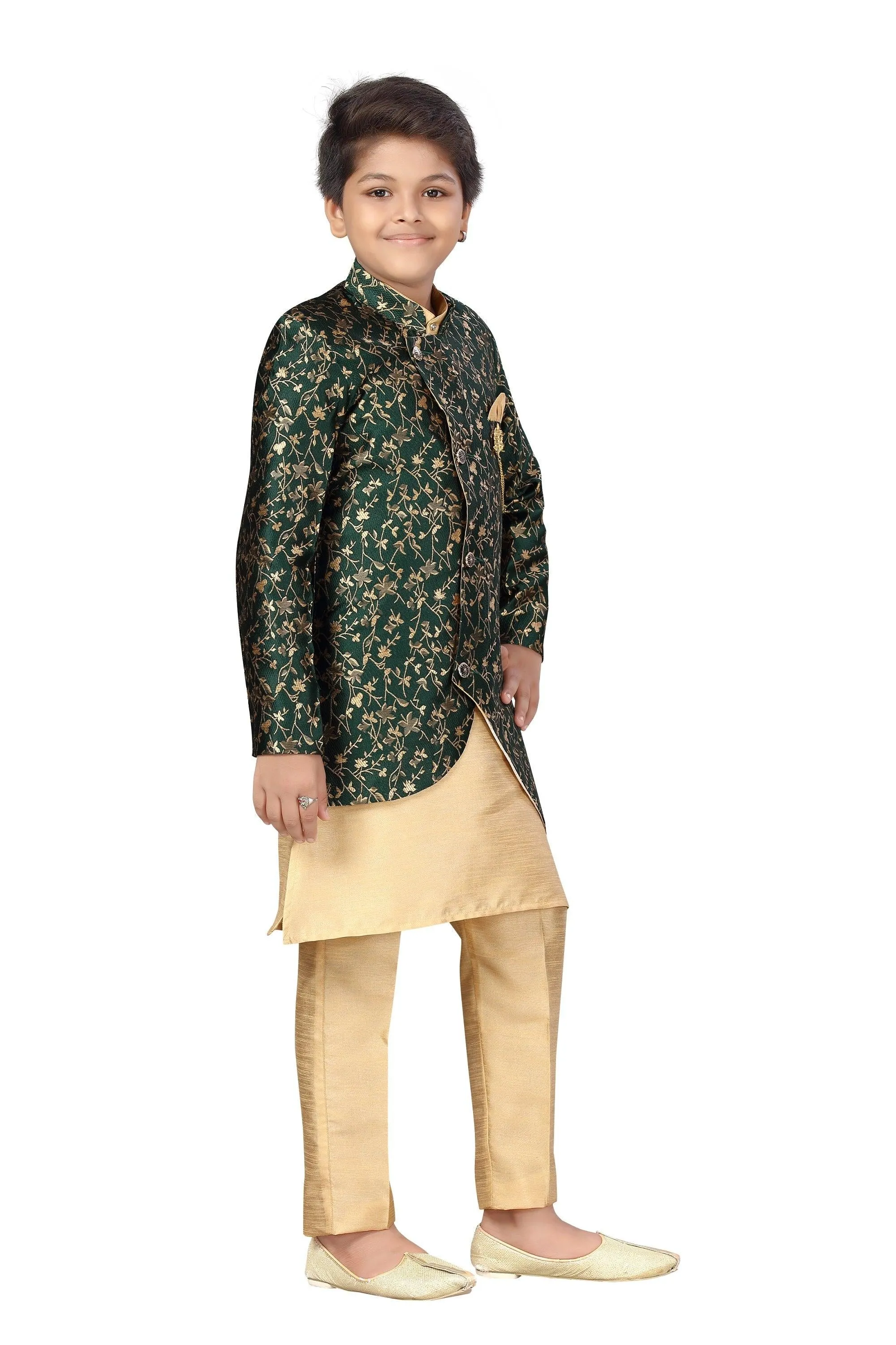 Ahhaaaa Kids Ethnic Wear Sherwani Kurta and Pajama Set For Boys