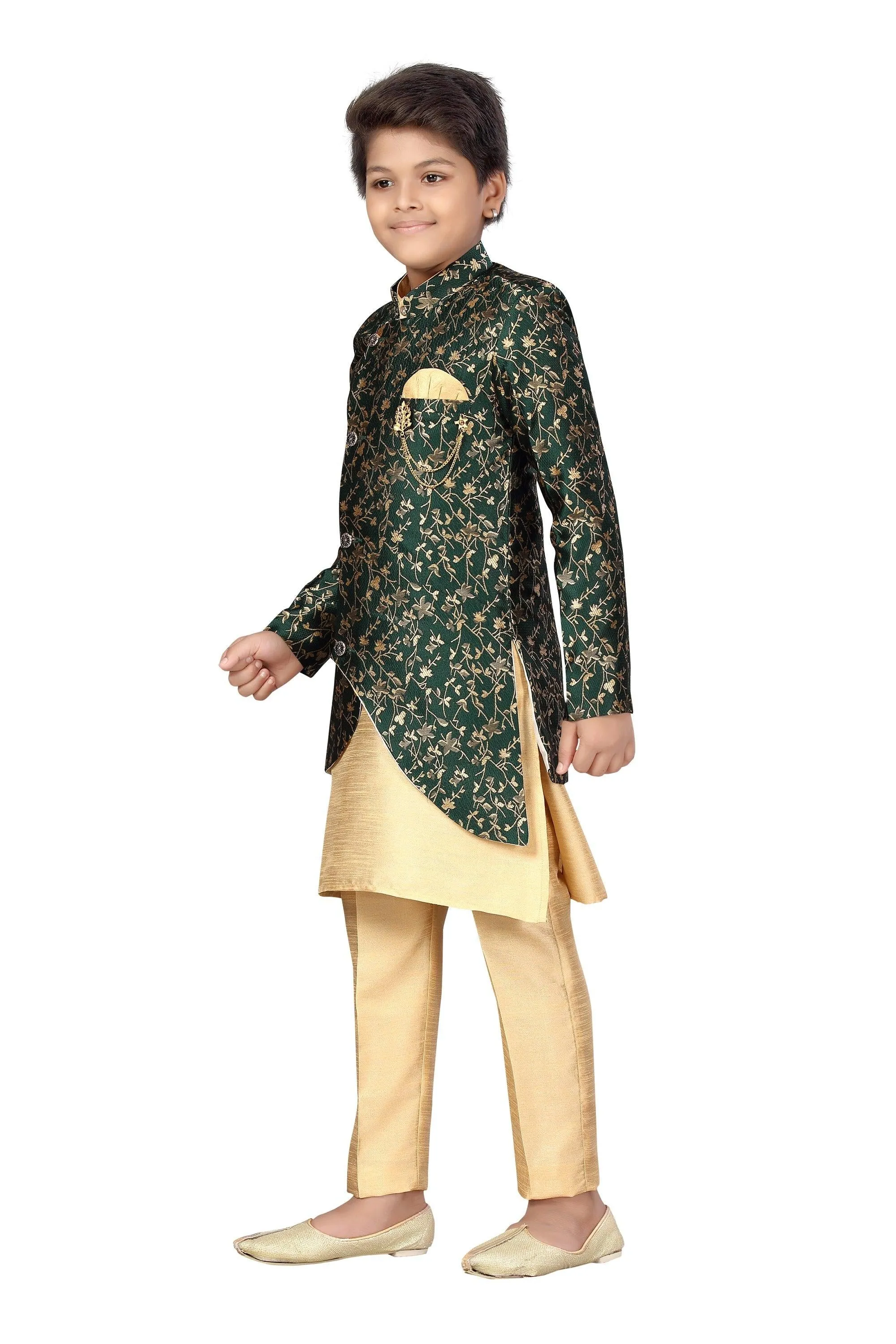 Ahhaaaa Kids Ethnic Wear Sherwani Kurta and Pajama Set For Boys