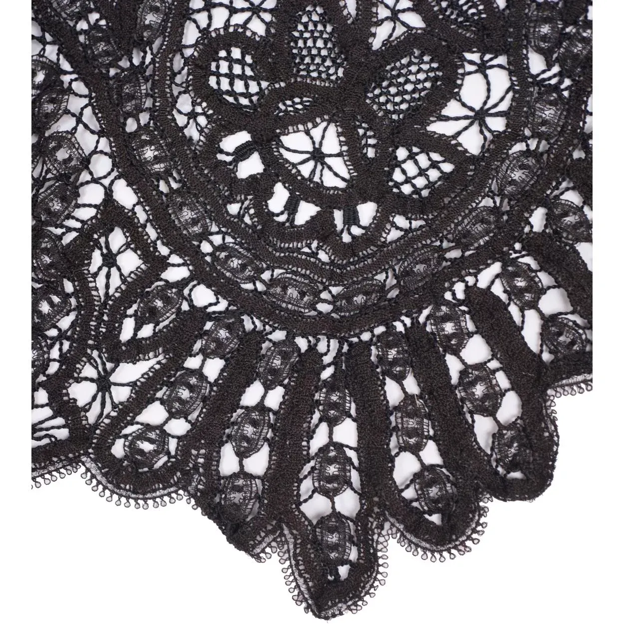 Antique Victorian Black Lace Collar - Bobbin Lace