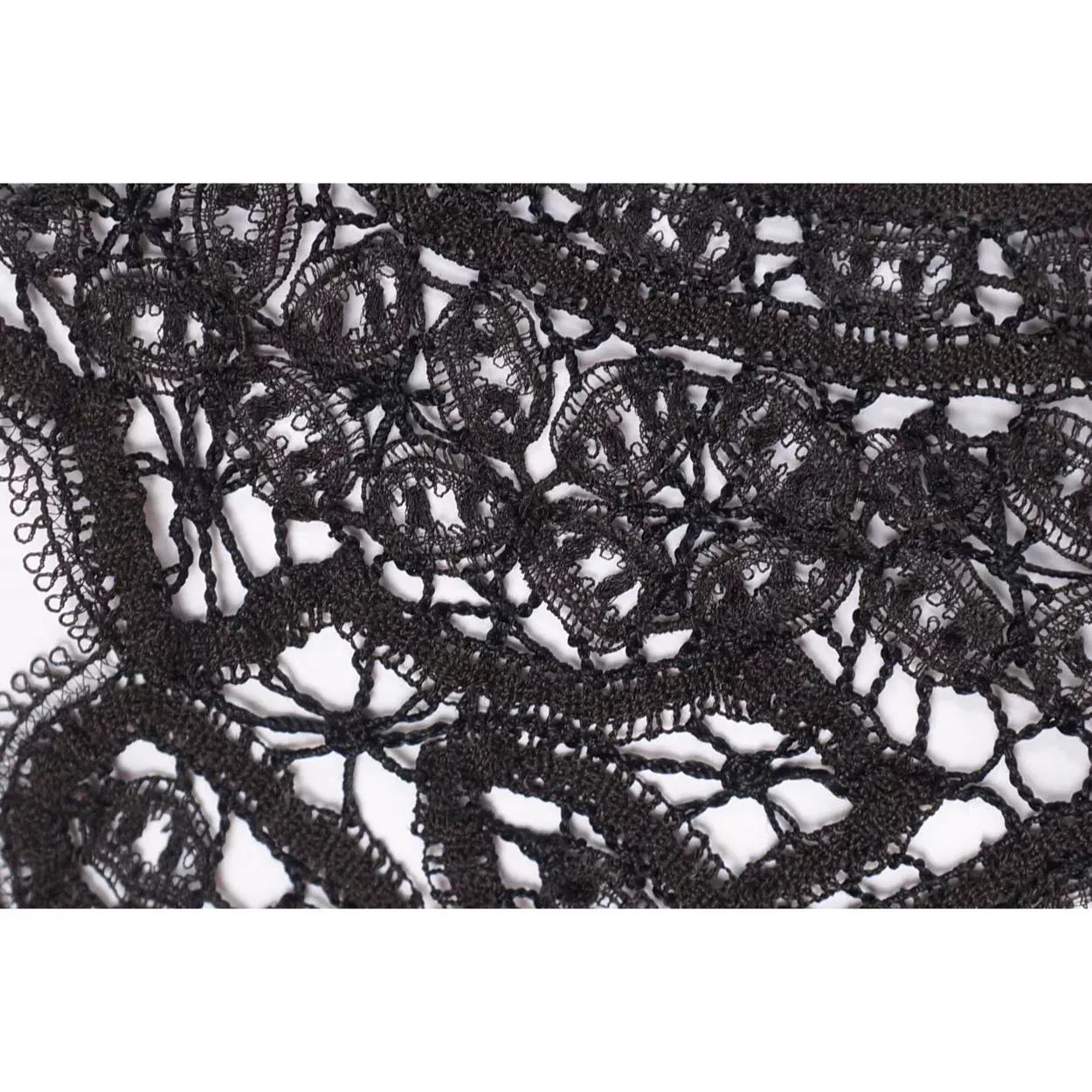 Antique Victorian Black Lace Collar - Bobbin Lace