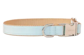 Aqua Linen Dog Collar