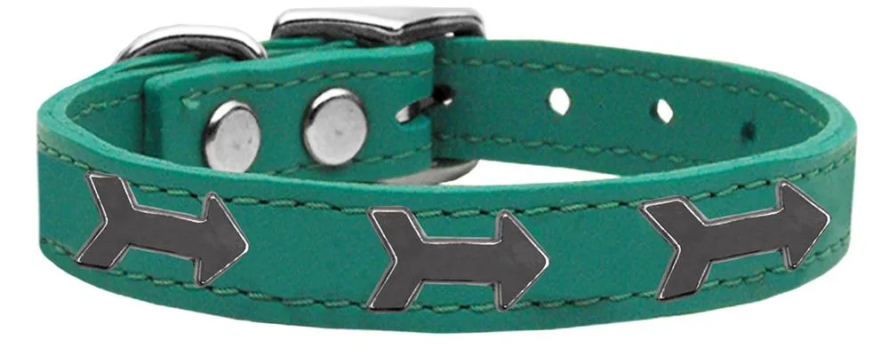 Arrow Widget Genuine Leather Dog Collar Jade 16