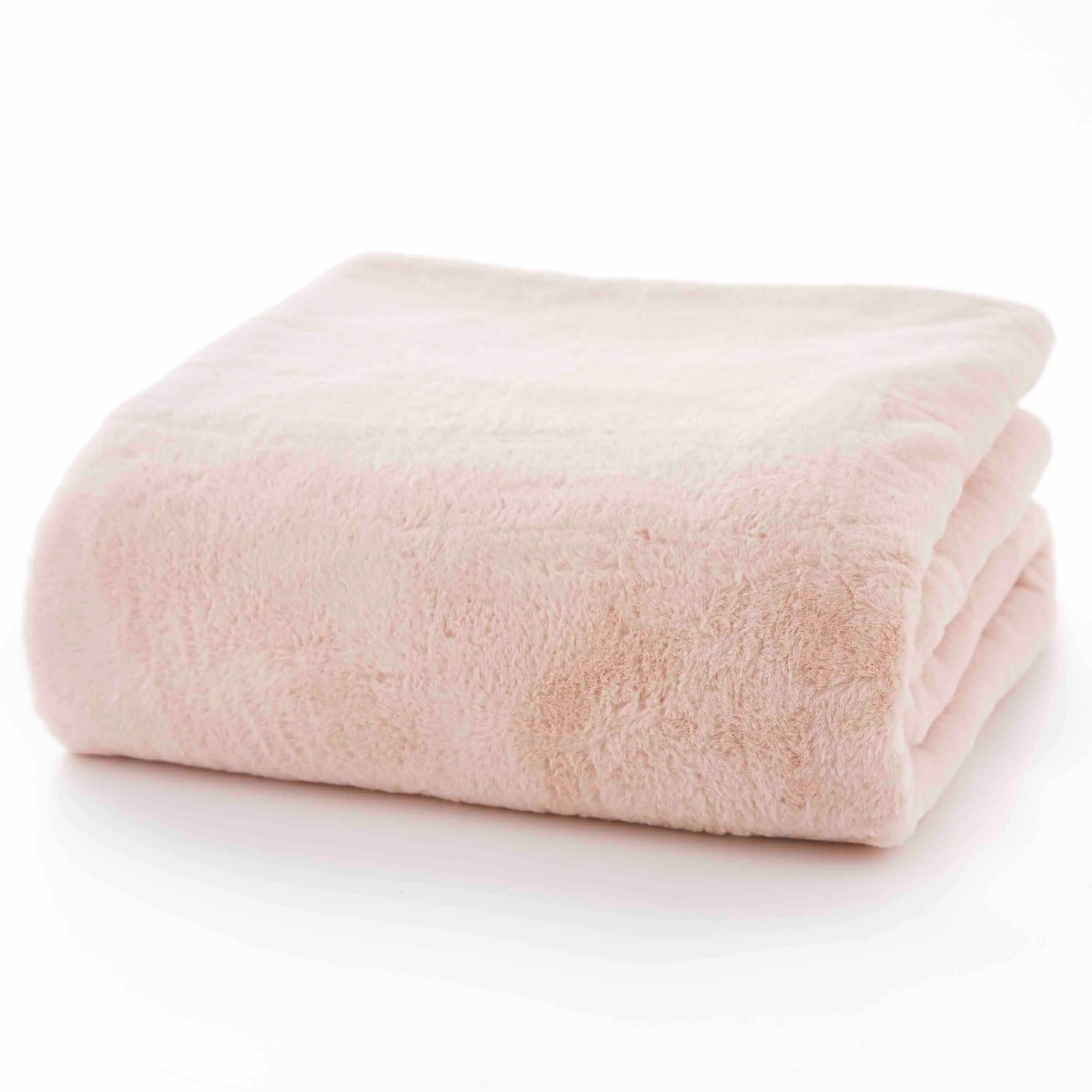 Aspen Faux Fur Quilted Throw  - Blush