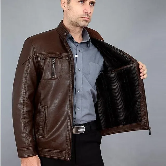 Autumn Middle-aged Men's Leather Jackets