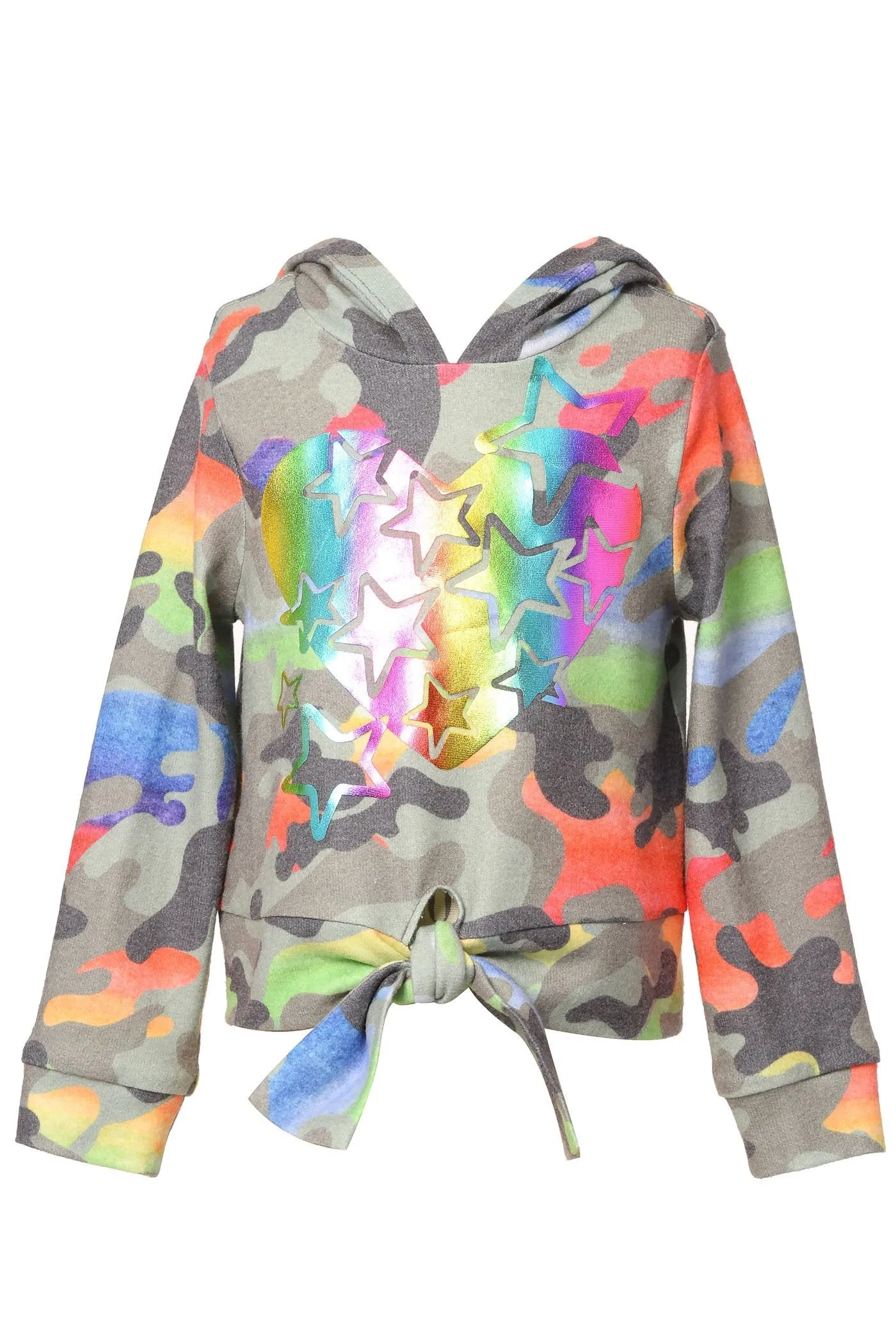 Baby Girl's Star Rainbow Camo Print Hoodie