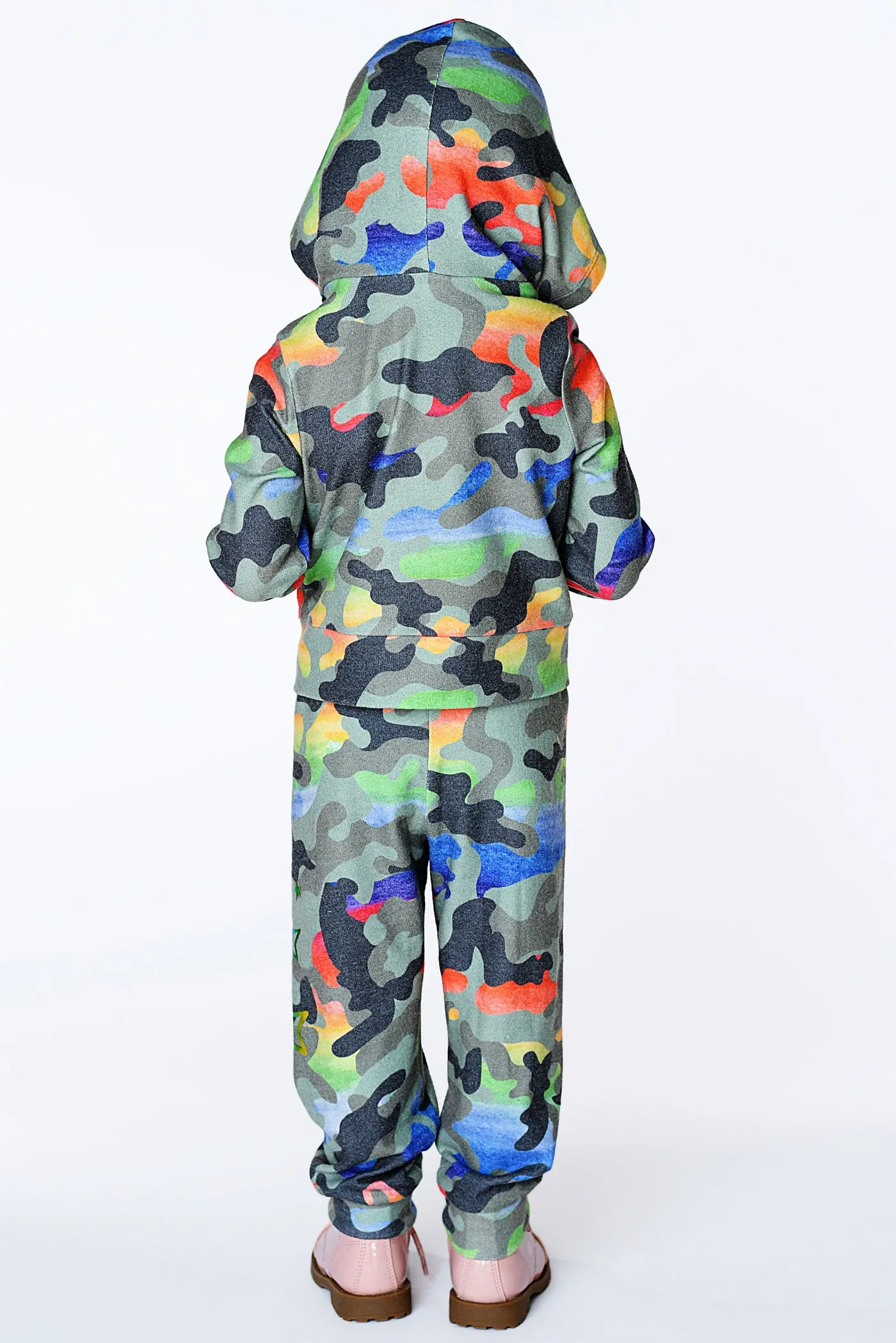 Baby Girl's Star Rainbow Camo Print Hoodie