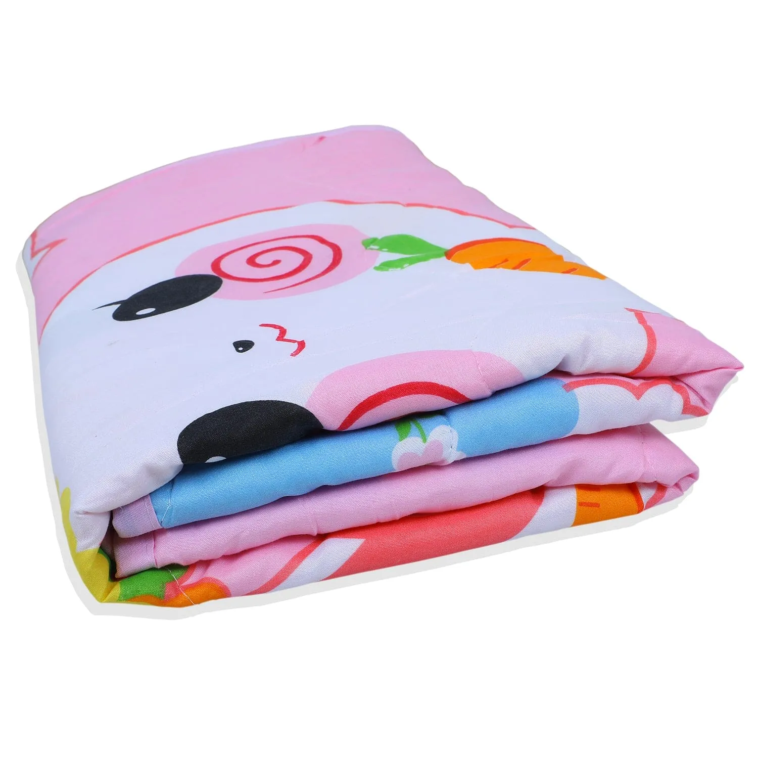 Baby Moo Hungry Bunny Soft Quilted Premium Reversible Blanket - Pink