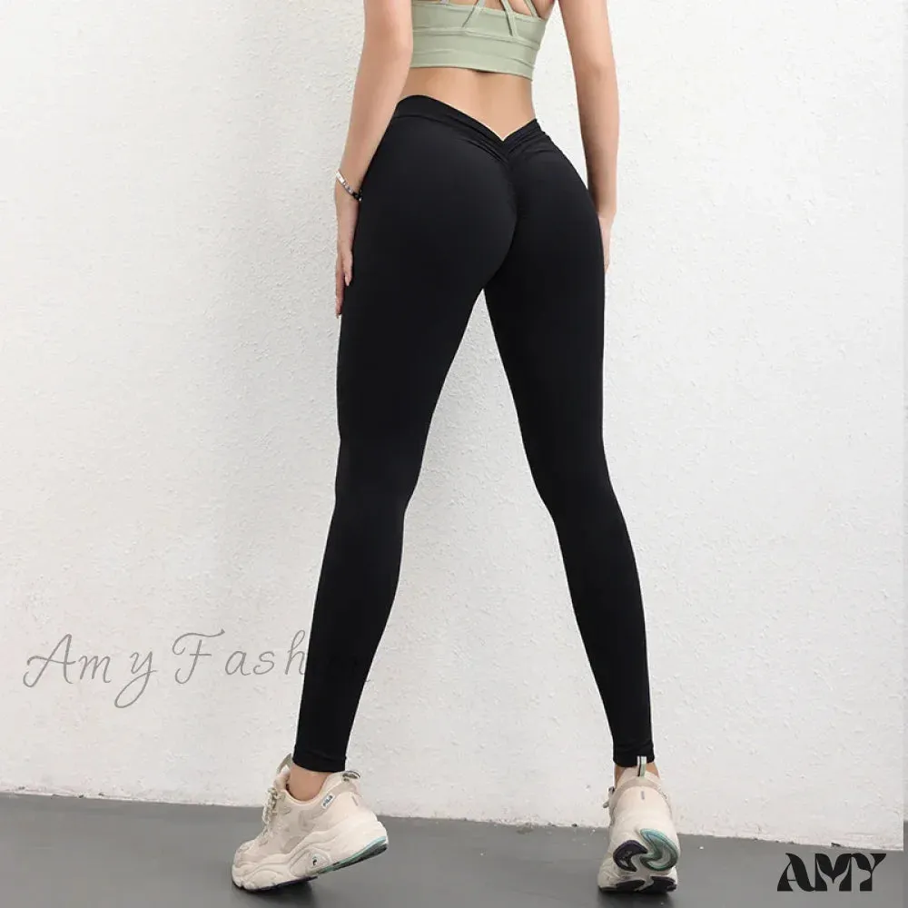 Back V Butt Yoga Pant Fitness Workout Gym Running Scrunch High Waist Active Wear Tight Leggings