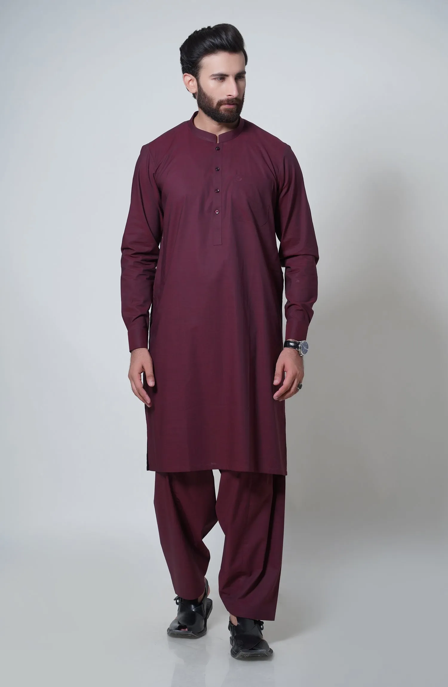 Basic Band Collar Shalwar Suit