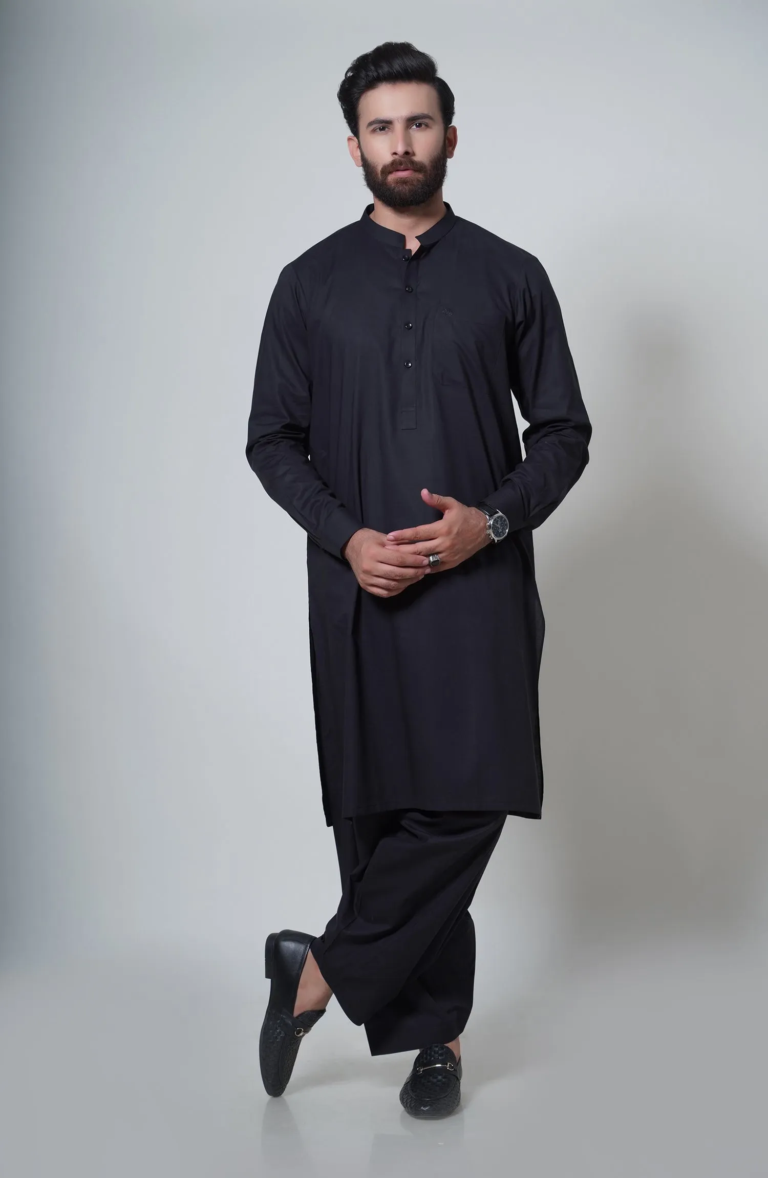 Basic Band Collar Shalwar Suit