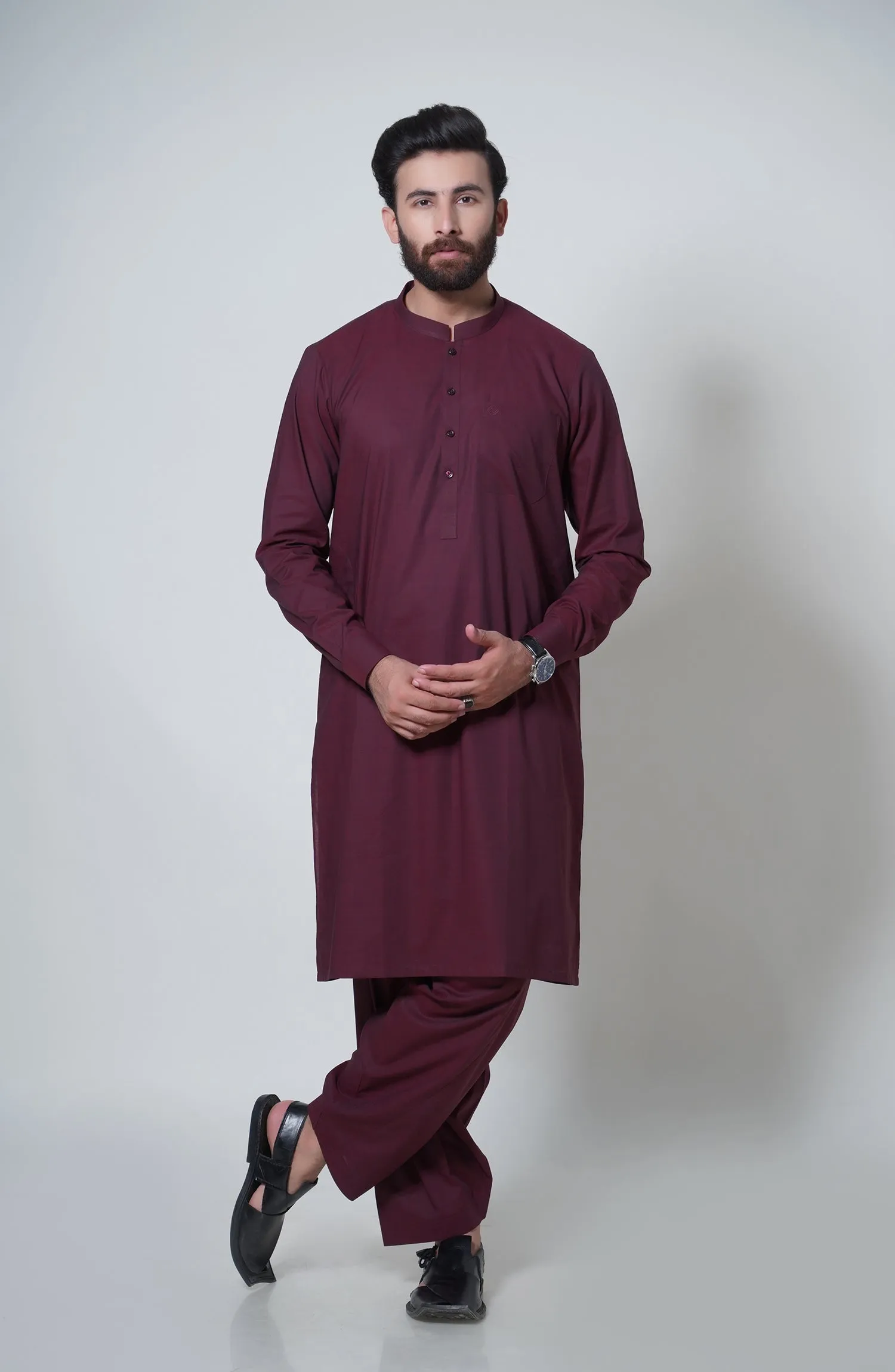 Basic Band Collar Shalwar Suit