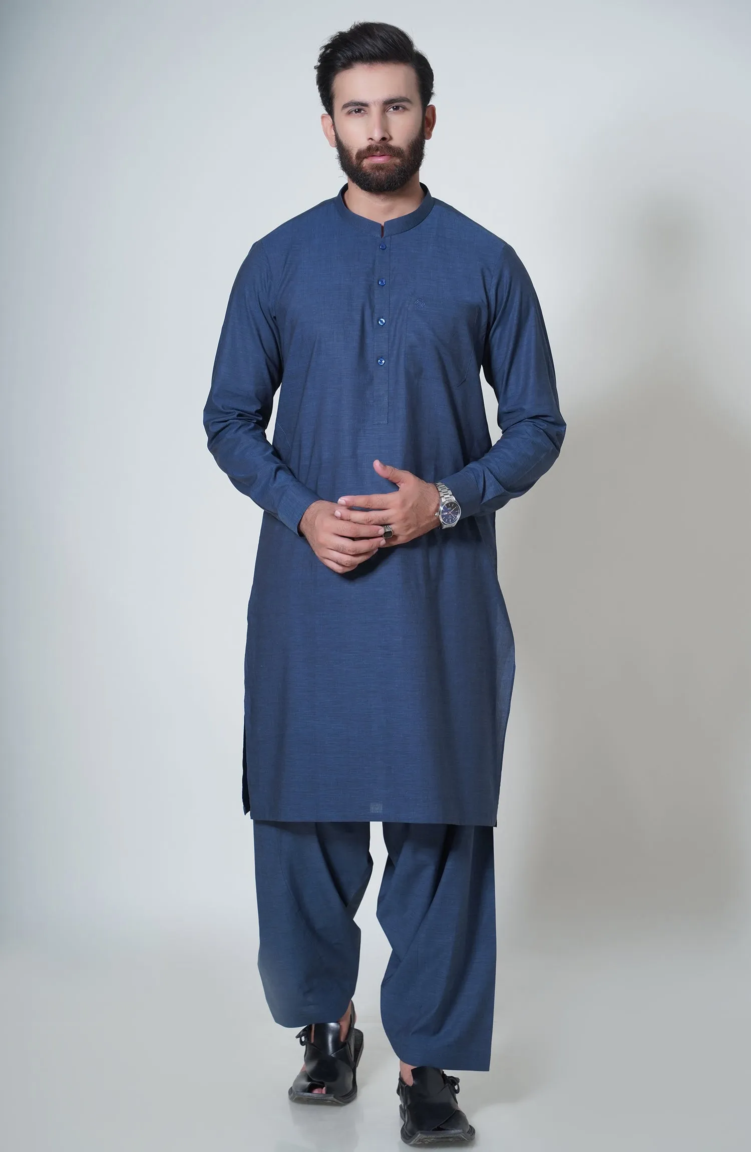 Basic Band Collar Shalwar Suit