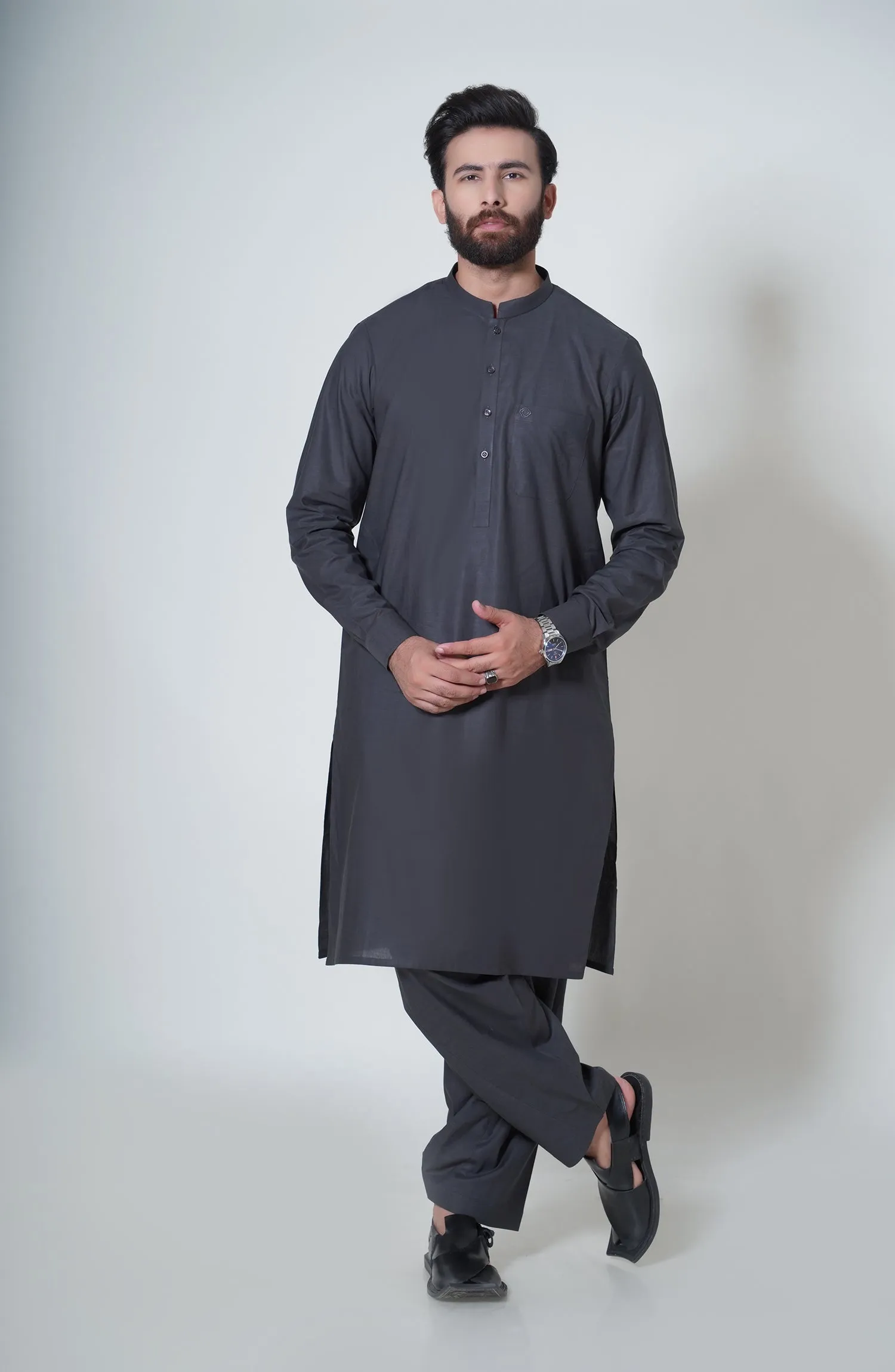 Basic Band Collar Shalwar Suit