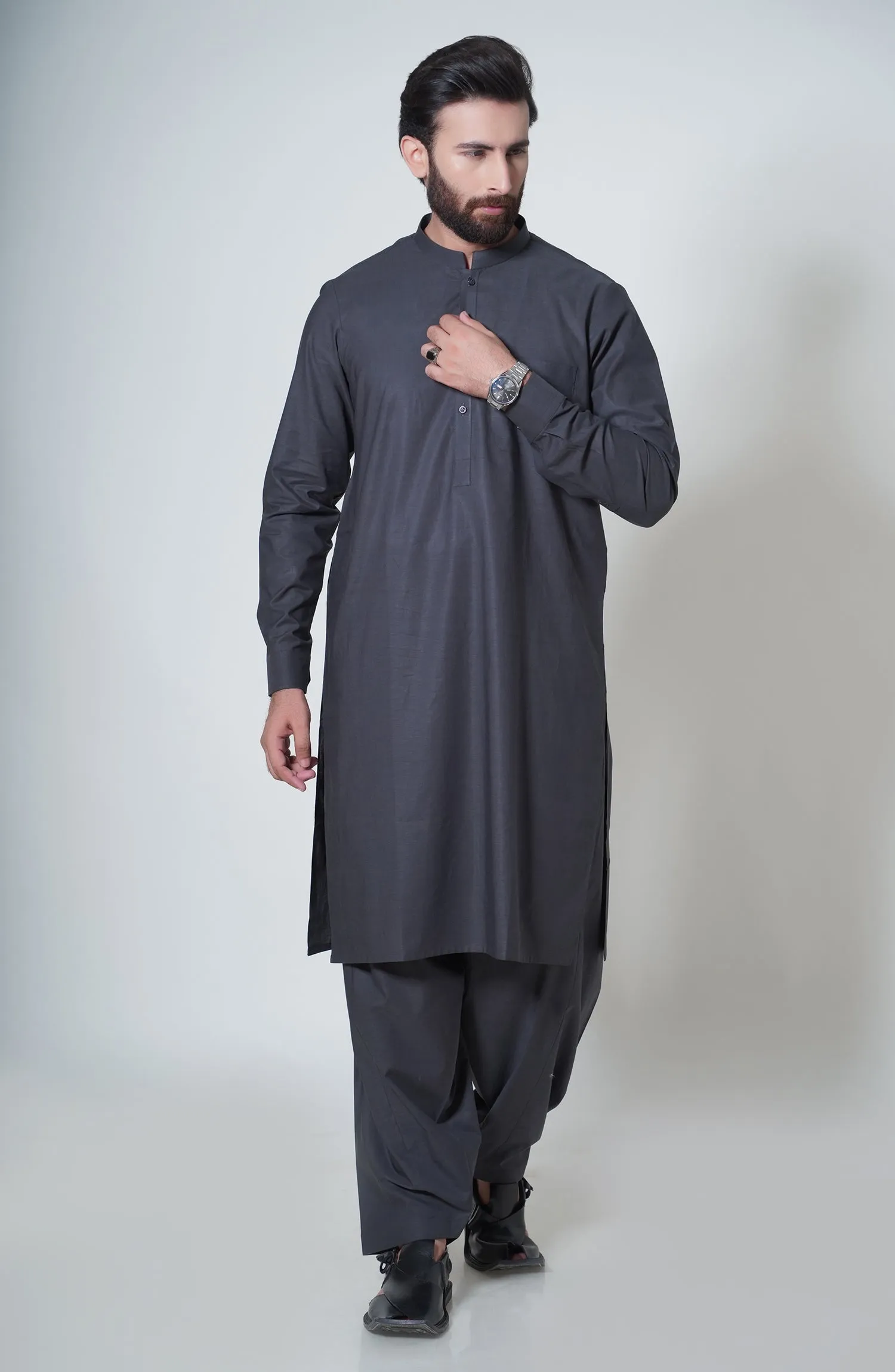 Basic Band Collar Shalwar Suit