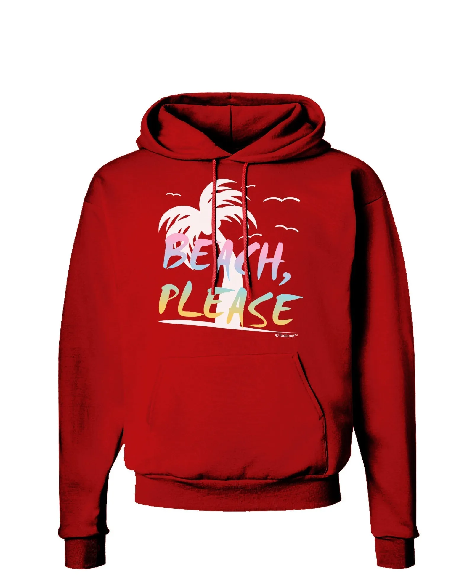 Beach Please - Summer Colors with Palm Trees Dark Hoodie Sweatshirt