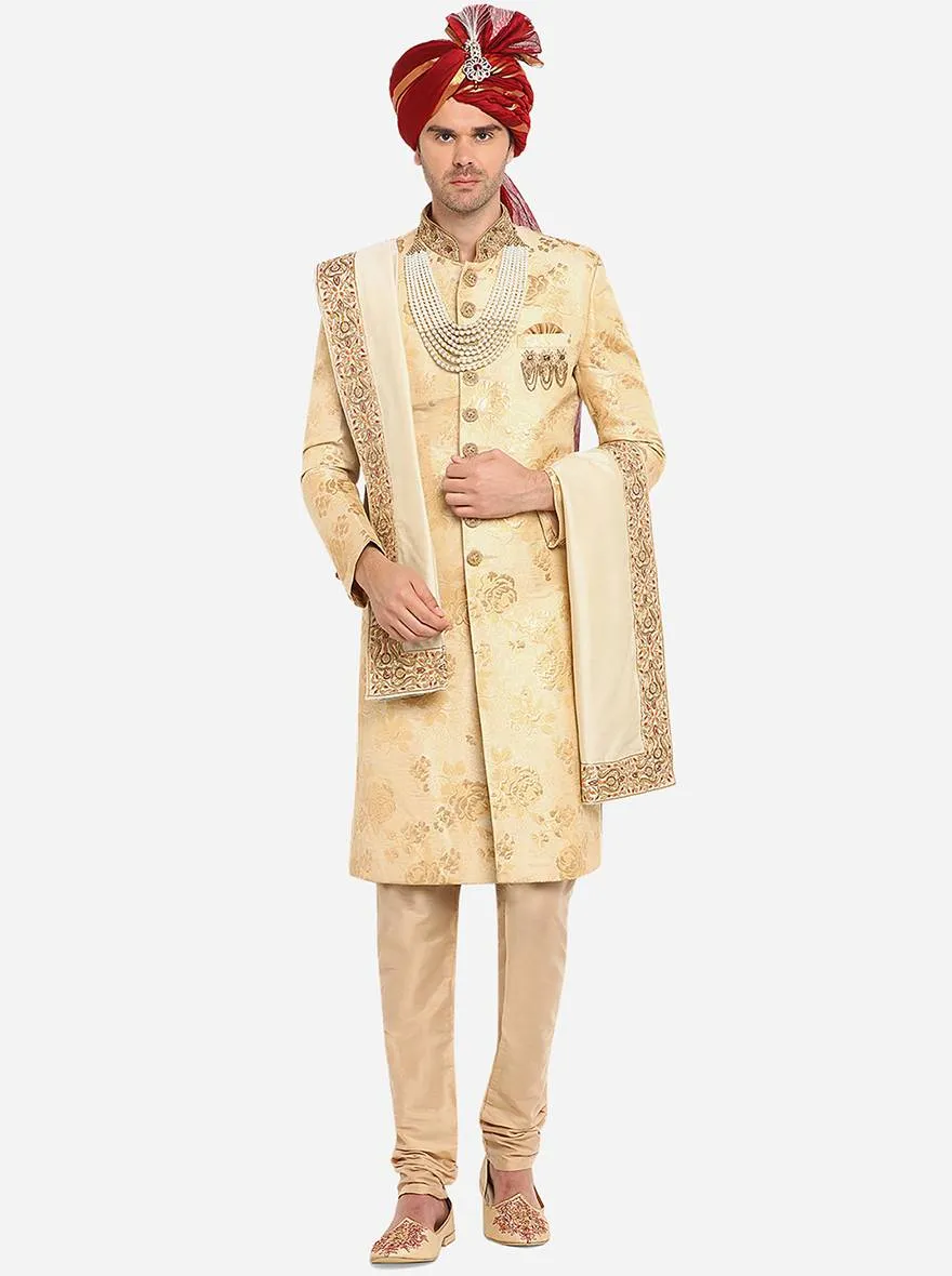 Beige Sherwani | Azania