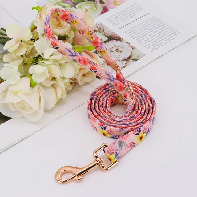 Belt Rhinestone Flower Dog Collar