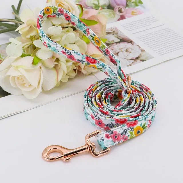 Belt Rhinestone Flower Dog Collar