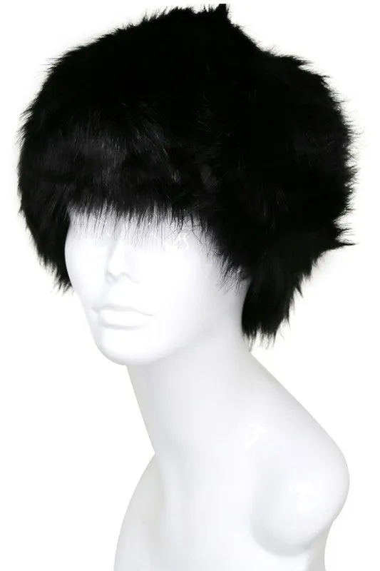 Black Faux Fur Hat