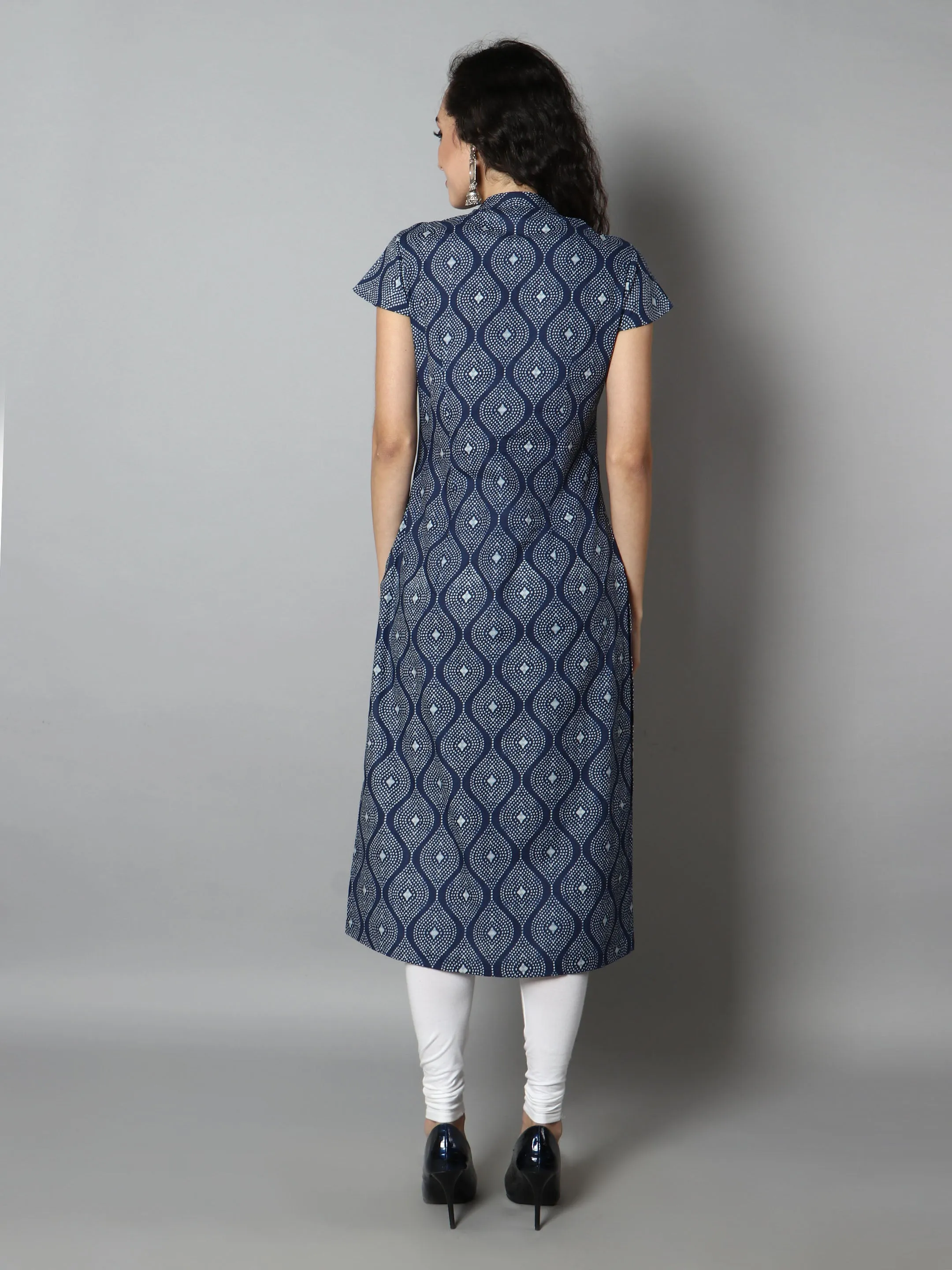 Blue Abstract Women'S Kurta