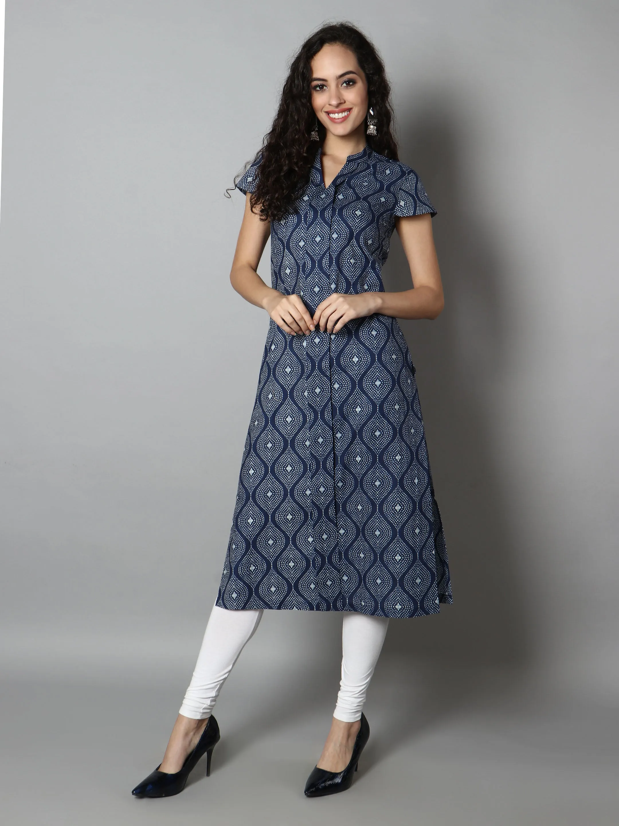 Blue Abstract Women'S Kurta