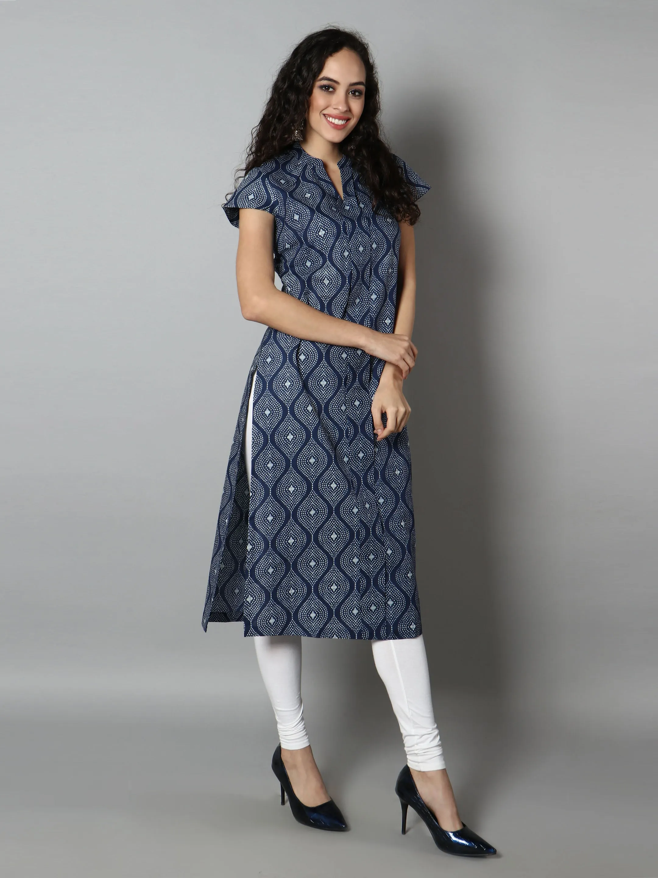 Blue Abstract Women'S Kurta