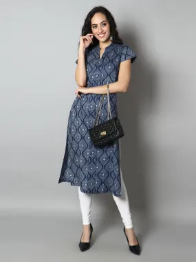 Blue Abstract Women'S Kurta