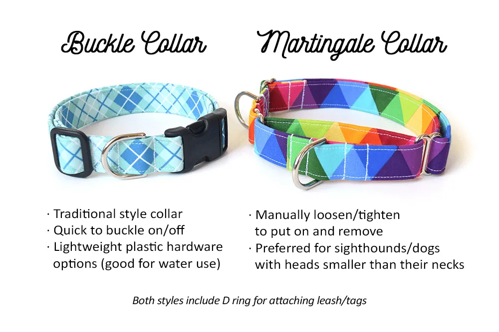 Blue, Green & White Chevron Dog Collar