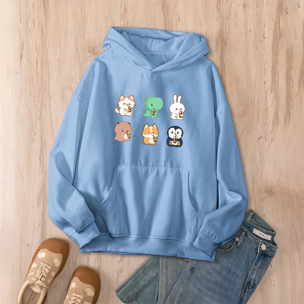 Boba Lovin Friends Oversized Soft Hoodies