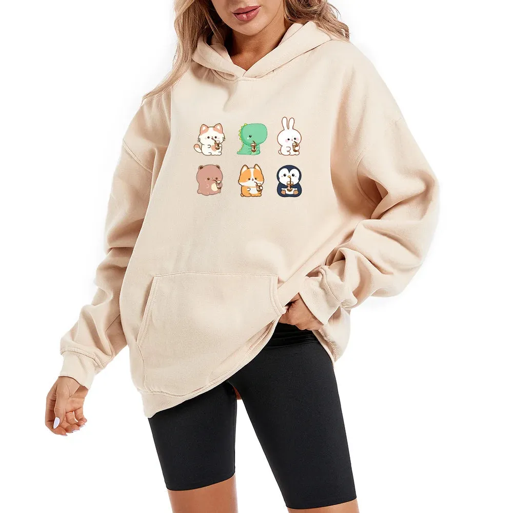 Boba Lovin Friends Oversized Soft Hoodies