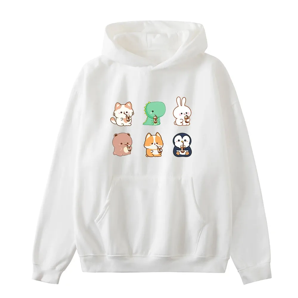 Boba Lovin Friends Oversized Soft Hoodies