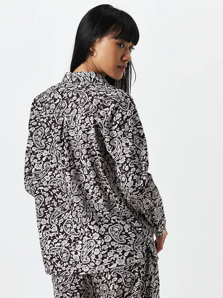 Bombay Paisley Brown Paisley Printed Cotton Shirt