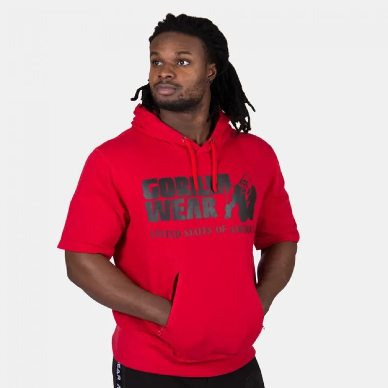 Boston Short Sleeve Hoodie -Red (with blacklogo)