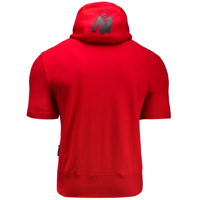 Boston Short Sleeve Hoodie -Red (with blacklogo)