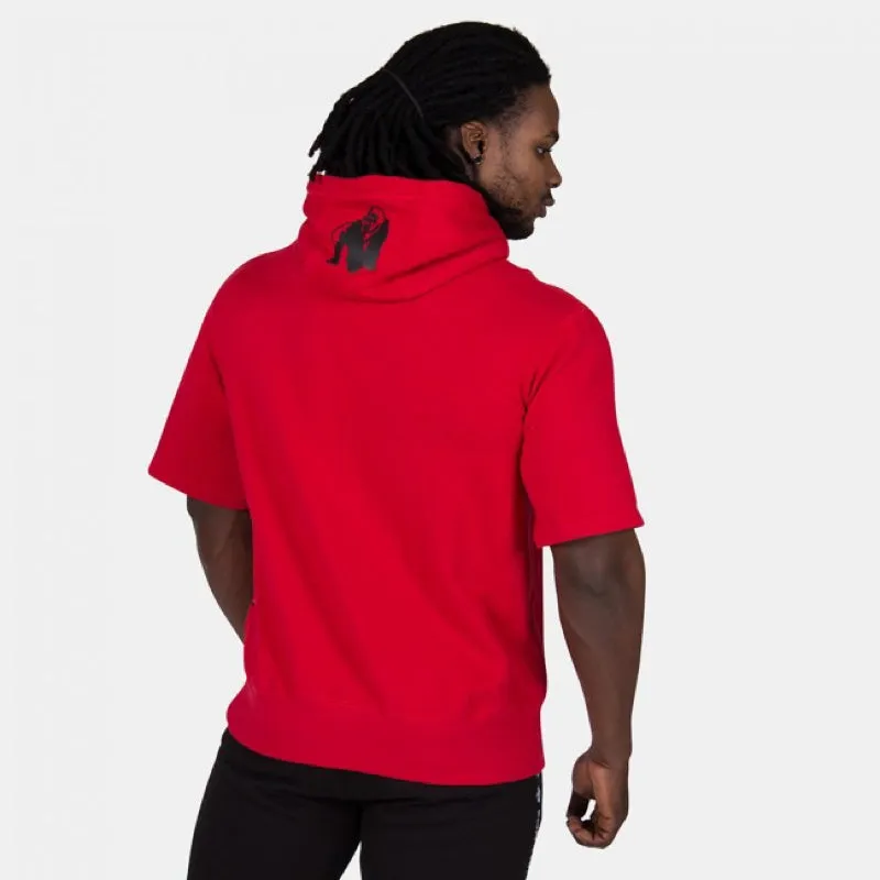 Boston Short Sleeve Hoodie -Red (with blacklogo)